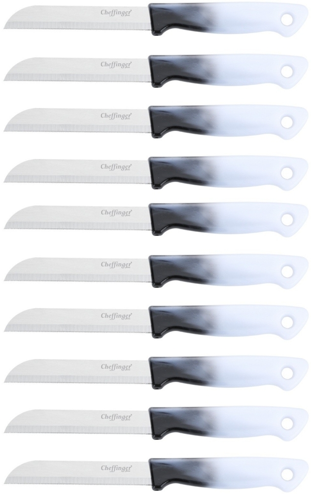 10 Stück Küchenmesser 18 cm mit ergonomischem Griff - vielseitig & pflegeleicht, Schwarz Bild 1