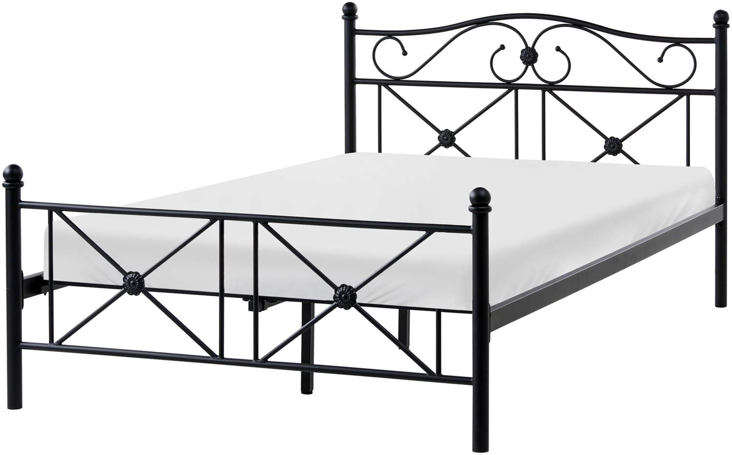 Bett mit Lattenrost Metall RODEZ 120 x 200 cm Schwarz Bild 1