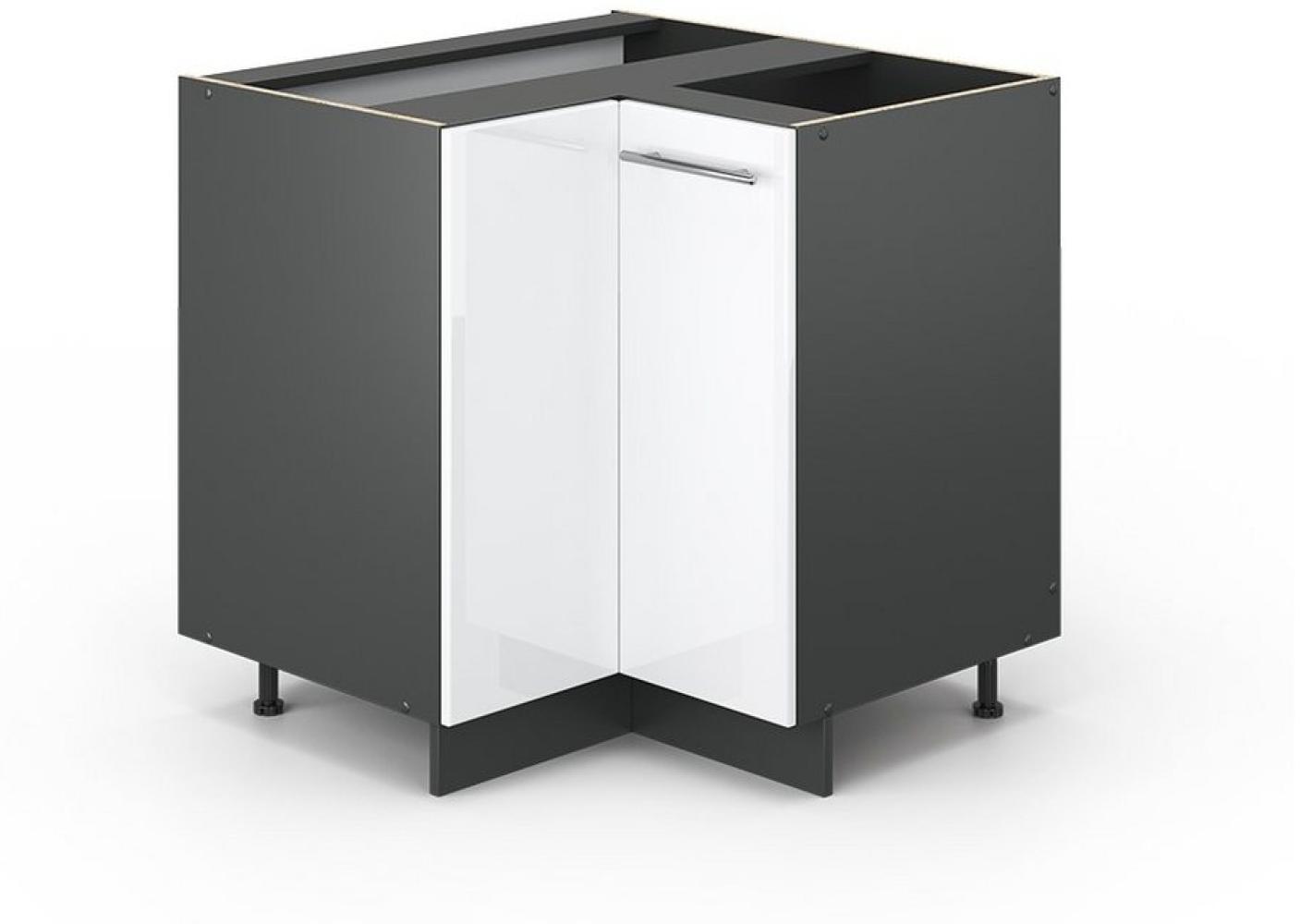 Vicco Eckunterschrank 87 cm Küchenschrank Hängeschrank Küchenzeile Fame-Line (Weiß Hochglanz) Bild 1