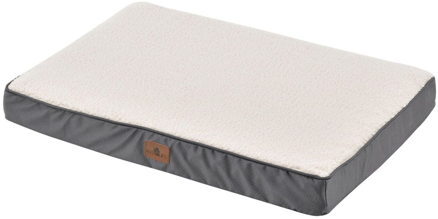 Juskys 'Milow' Hundebett orthopädisch - Hundekissen flauschig & formstabil - Bezug abnehmbar & waschbar – Hundematratze mittlere Hunde - Beige, 92x69 cm Bild 1