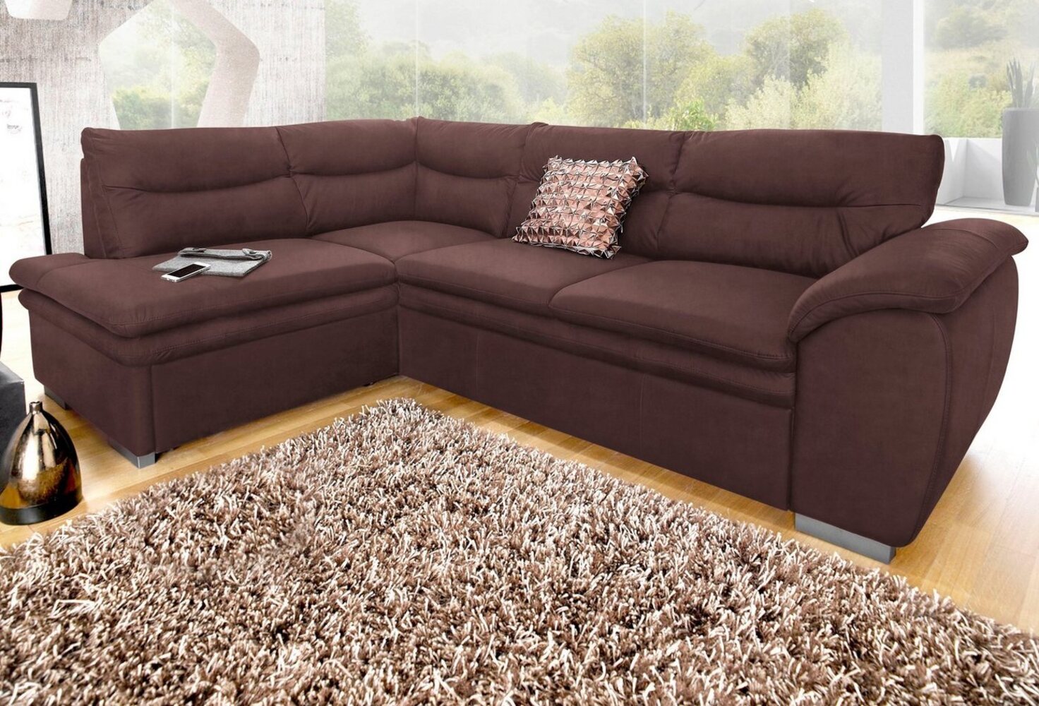 COTTA Ecksofa Leandra L-Form, wahlweise mit Bettfunktion und Bettkasten Bild 1