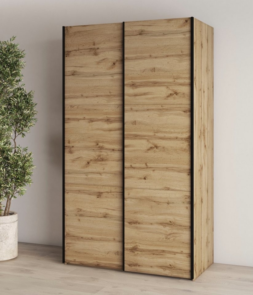 INOSIGN Kleiderschrank Eastvale, 120x64x210cm, ideal für kleine Räume oder Nischen Schrank mit Schwebetüren, FSC-zertifiziert, Metallgriffe Bild 1