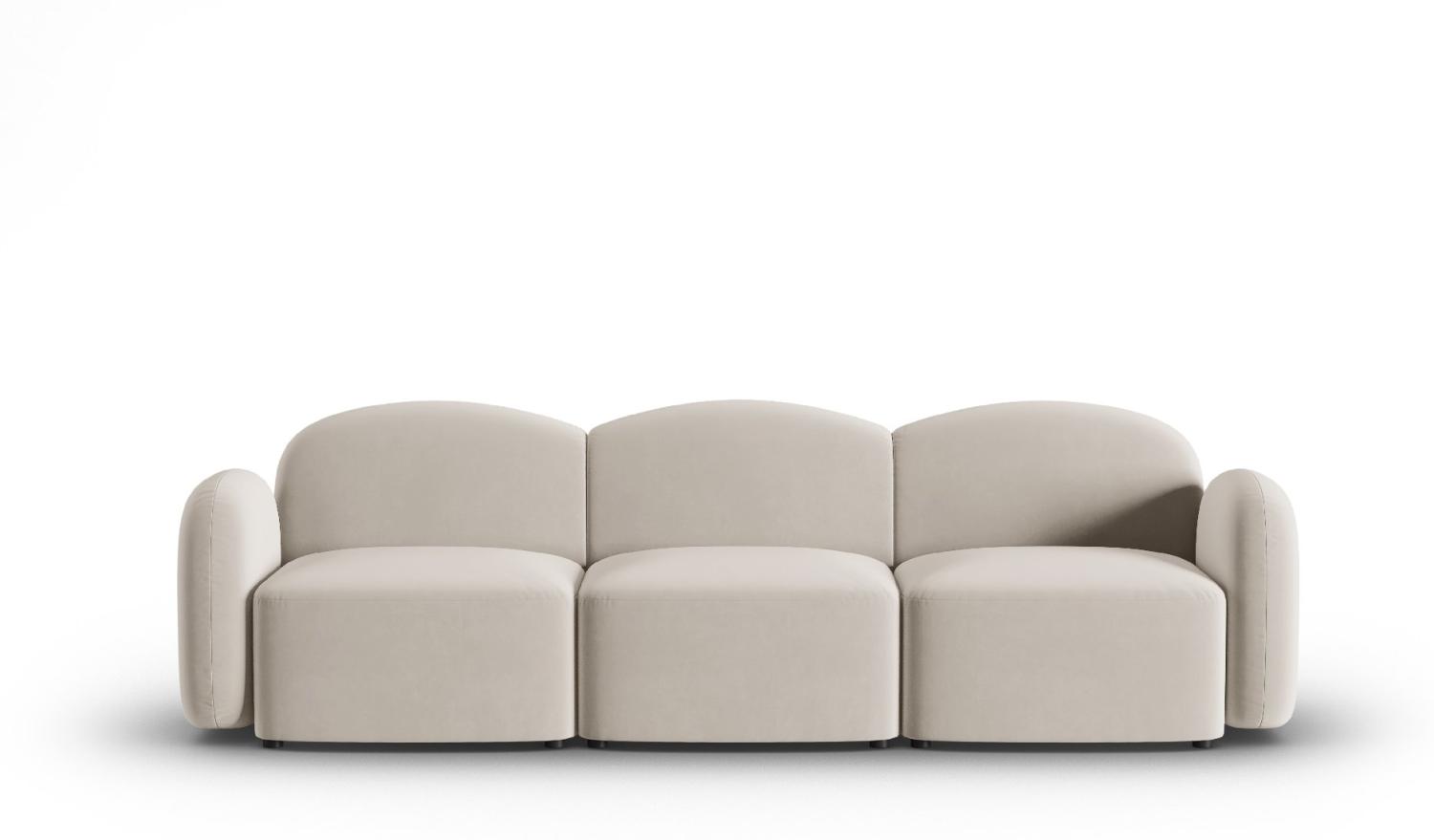 Micadoni Sofa Blair 3-Sitzer Samtstoff Hellbeige Bild 1