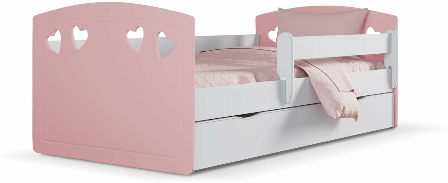 Kocot Kids 'Antonia' Kinderbett 80x160 cm, Rosa, inkl. Rollrost, Matratze und Bettschublade Bild 1