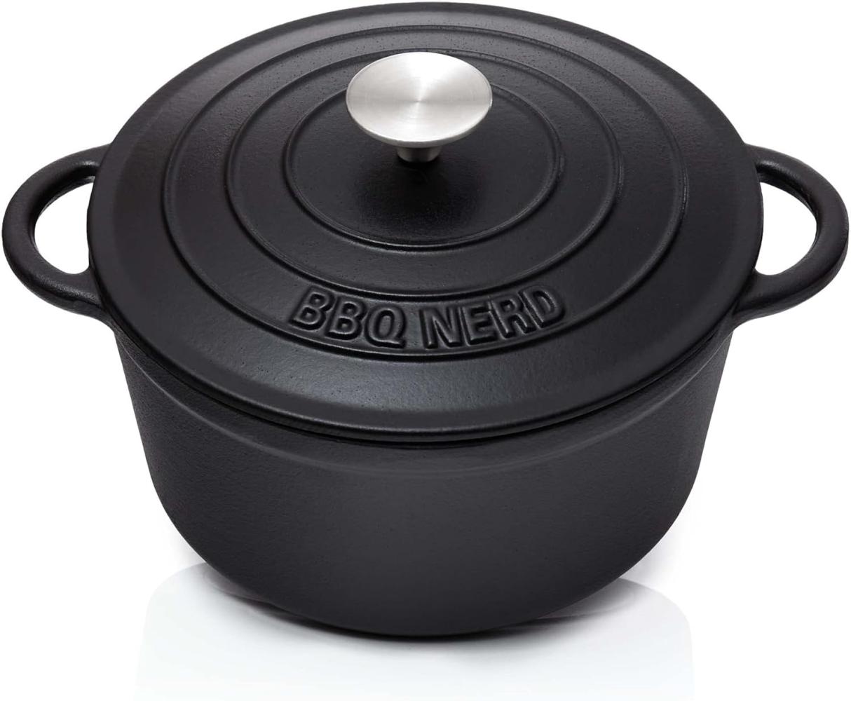 BBQ-Nerd Bräter mit Deckel Guss-emailliert 2,5L Bild 1