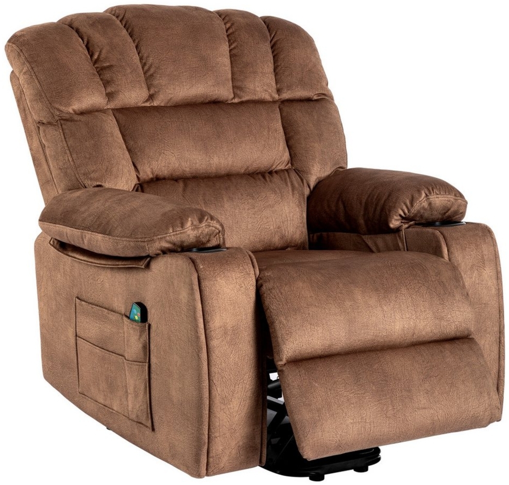 IDEASY Massagesessel Elektrisch verstellbarer Massagesessel für ältere Menschen, (verstellbarer Sesse, Stoff-Liegesofa mit 2 Getränkehaltern), Seitentaschen und Fernbedienung für das Wohnzimmer Bild 1