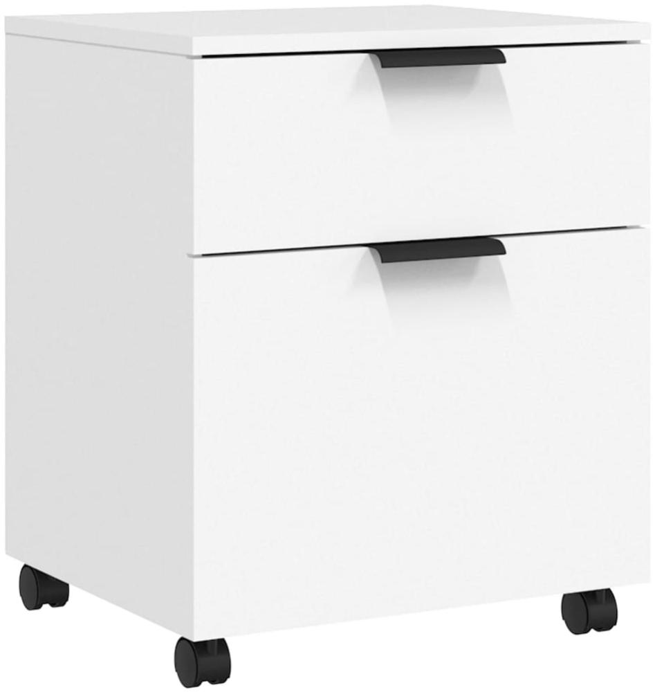 vidaXL Mobiler Aktenschrank mit Rollen Weiß 45x38x54 cm Holzwerkstoff 811520 Bild 1