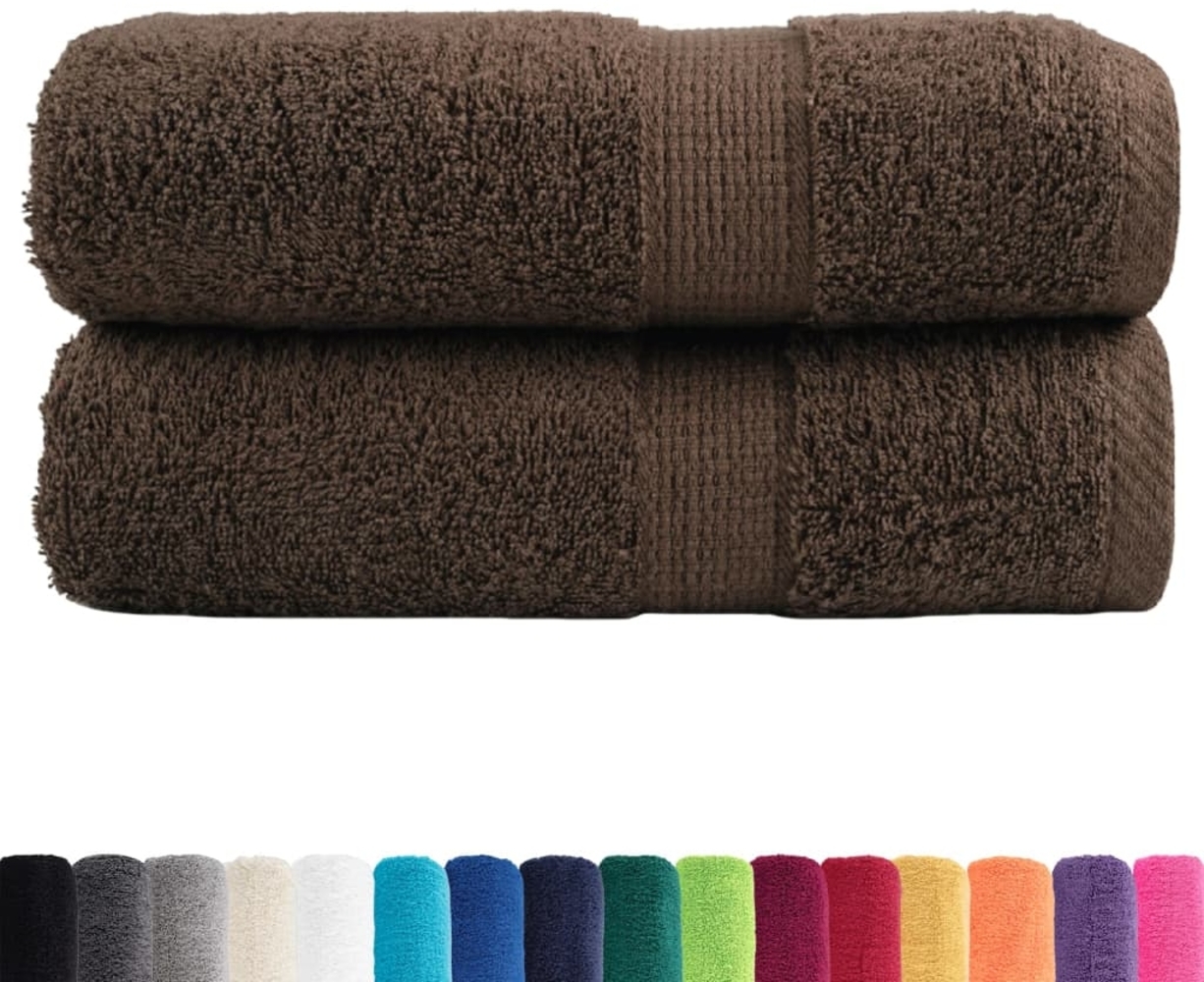 vidaXL Premium-Waschtücher SOLUND 2 Stk. Braun 30x30 cm 600 g/m² 137227 Bild 1