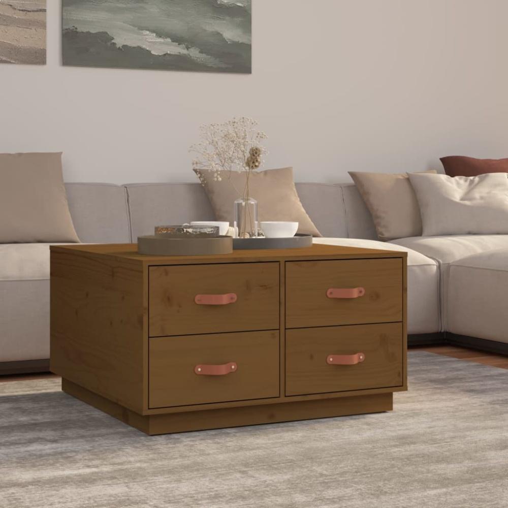 vidaXL Couchtisch Honigbraun 80x80x45 cm Massivholz Kiefer 821520 Bild 1