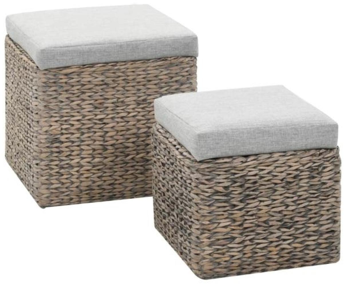 vidaXL Ottoman-Set 2 Stk. Seegras Grau 246109 Bild 1