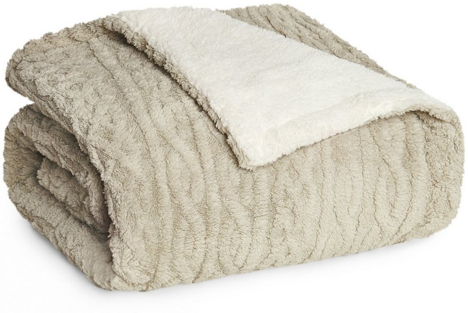 Wohndecke Oeko-TEX zertifizierte waschbare Wohn- & Kuscheldecke, Blumtal, mit weicher Sherpa-Innenseite Bild 1