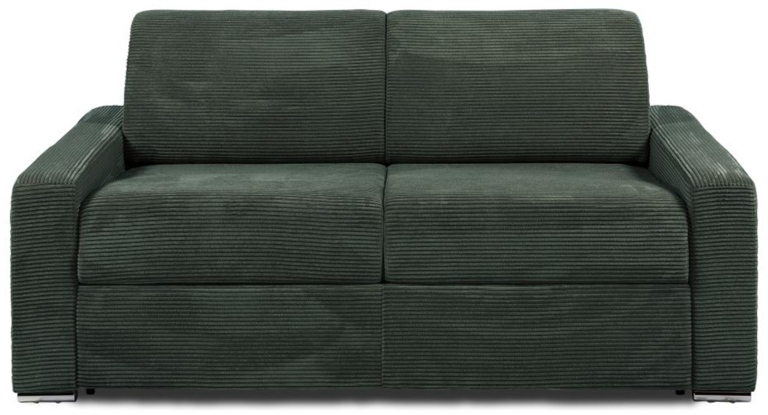 Vente-unique - Schlafsofa mit Matratze 3-Sitzer - Liegefläche 140 cm - Matratze 22 cm - Cord - Grün - CALITO Bild 1