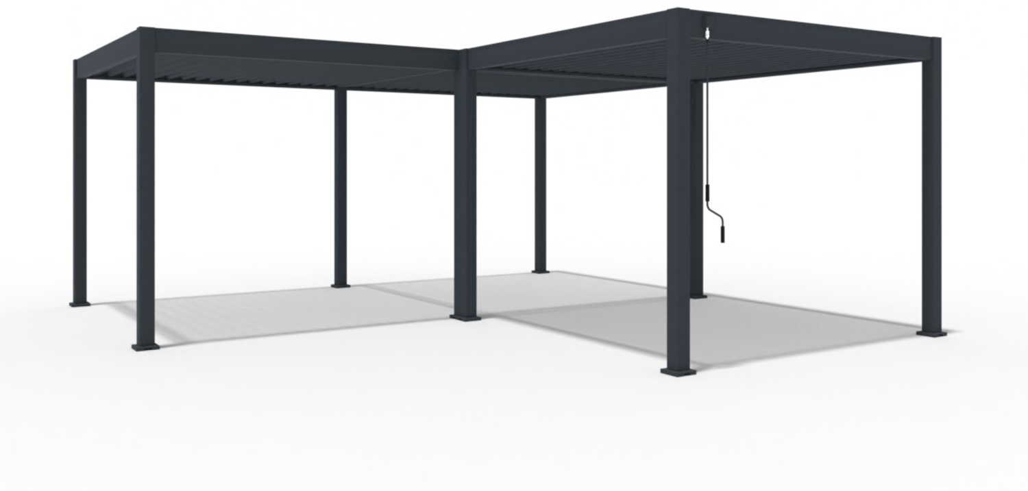 Weide Deluxe & Classic | Pergola Aluminium freistehend | 6 x 6 M | Lamellendach anthrazit + Verbindungskit 3 Meter Bild 1