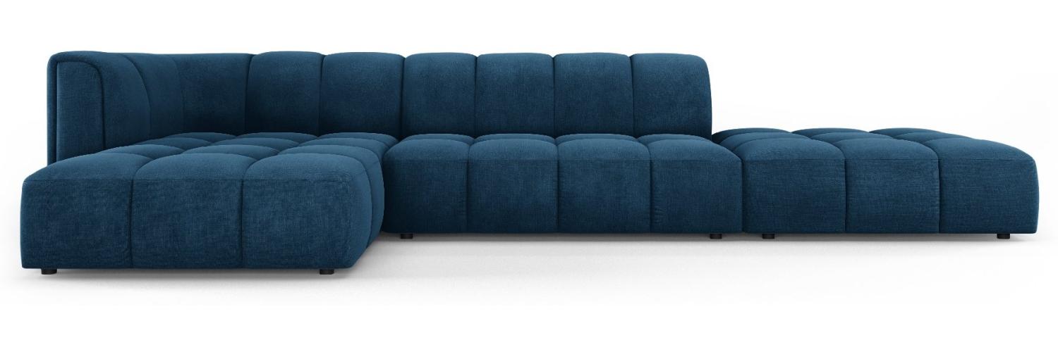 Micadoni Modulares Ecksofa Serena 5-Sitzer offene Seite, Strukturierter Stoff, Königsblau, Links Bild 1