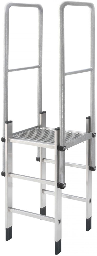 Hailo Überstiege 1200mm Tiefe aus Edelstahl gebeizt und passiviert für Edelstahlleitern Bild 1