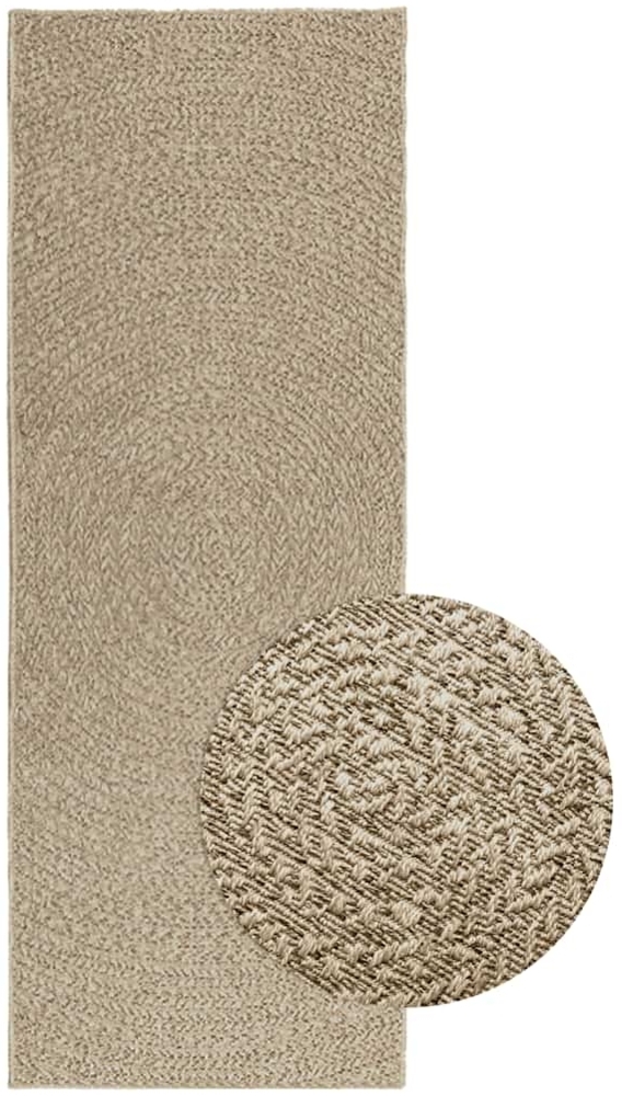 Teppich ZIZUR Beige 80x200 cm Jute-Optik Indoor und Outdoor 4010403 Bild 1