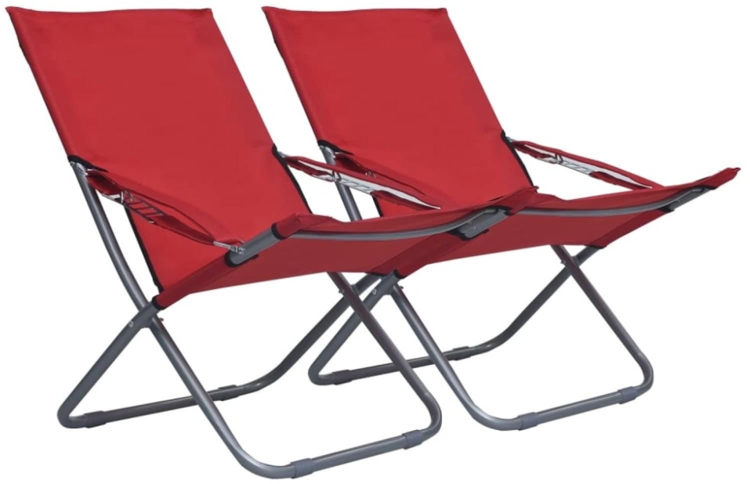 vidaXL Klappbare Strandstühle 2 Stk. Stoff Rot 47904 Bild 1