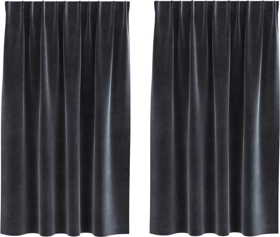 vidaXL Verdunkelungsvorhänge 2 pcs Dunkelgrau 140 x 140 cm Samt 4107228 Bild 1