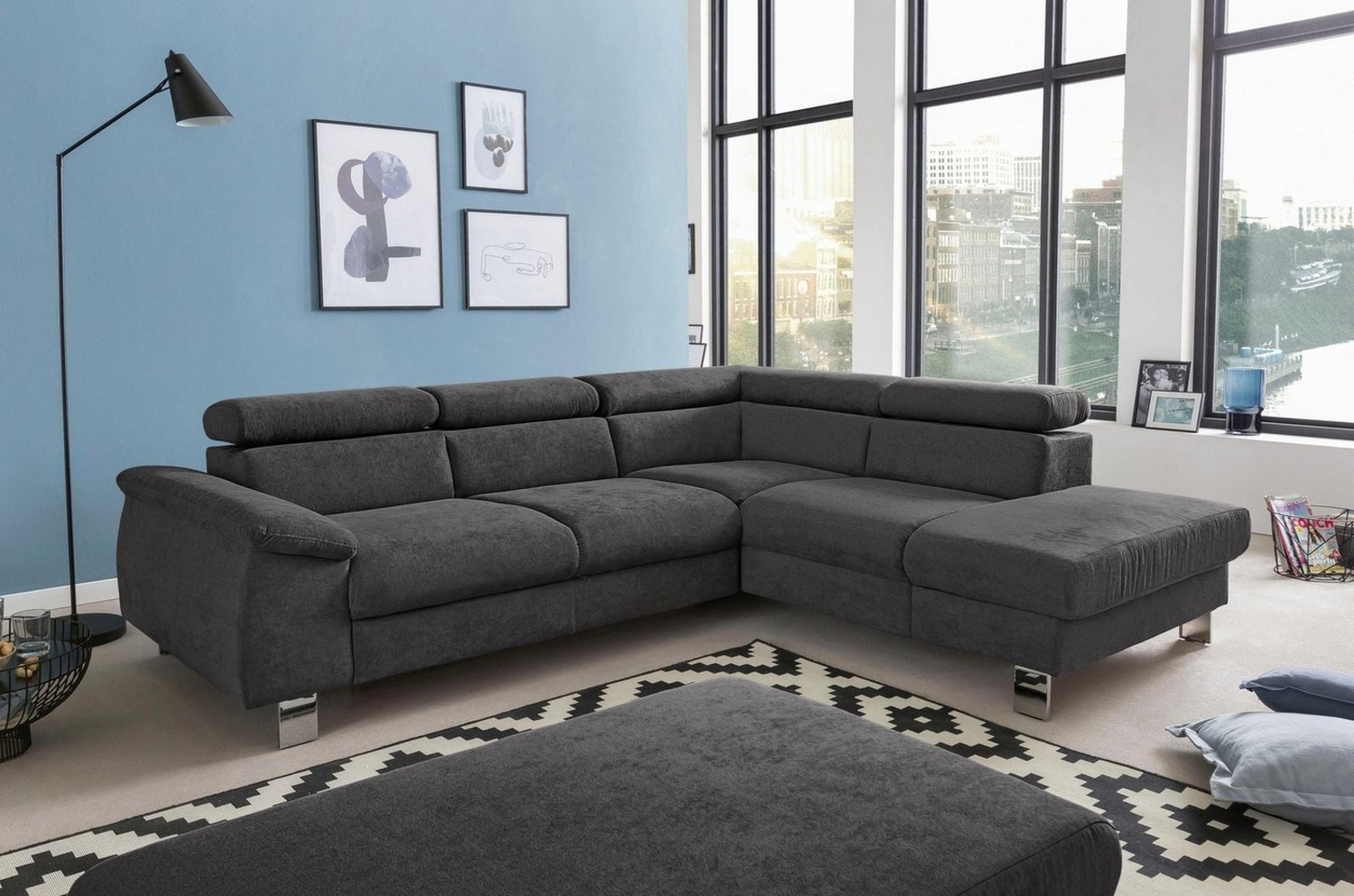 COTTA Ecksofa Komaris L-Form, B: 249 cm, mit Kopfteilverstellung, optional Bettfunktion, Bettkasten & Licht Bild 1
