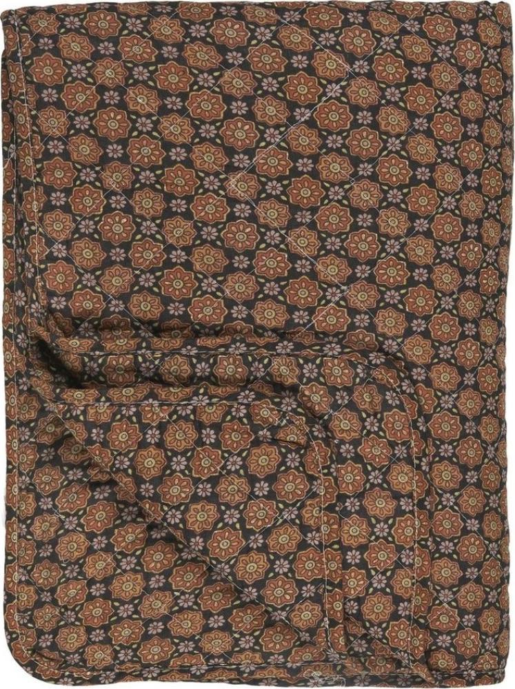 Decke Quilt Tagesdecke Überwurf Blumenmuster Braun 180x130 cm Ib Laursen 07992-00 Bild 1