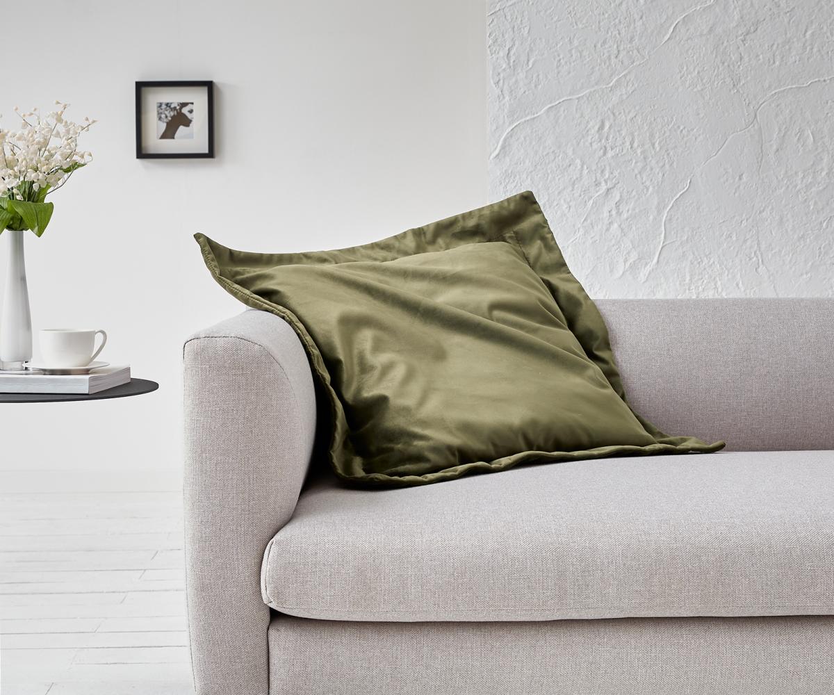 Kissen Dalma 75x75 cm Samt Olive Bild 1