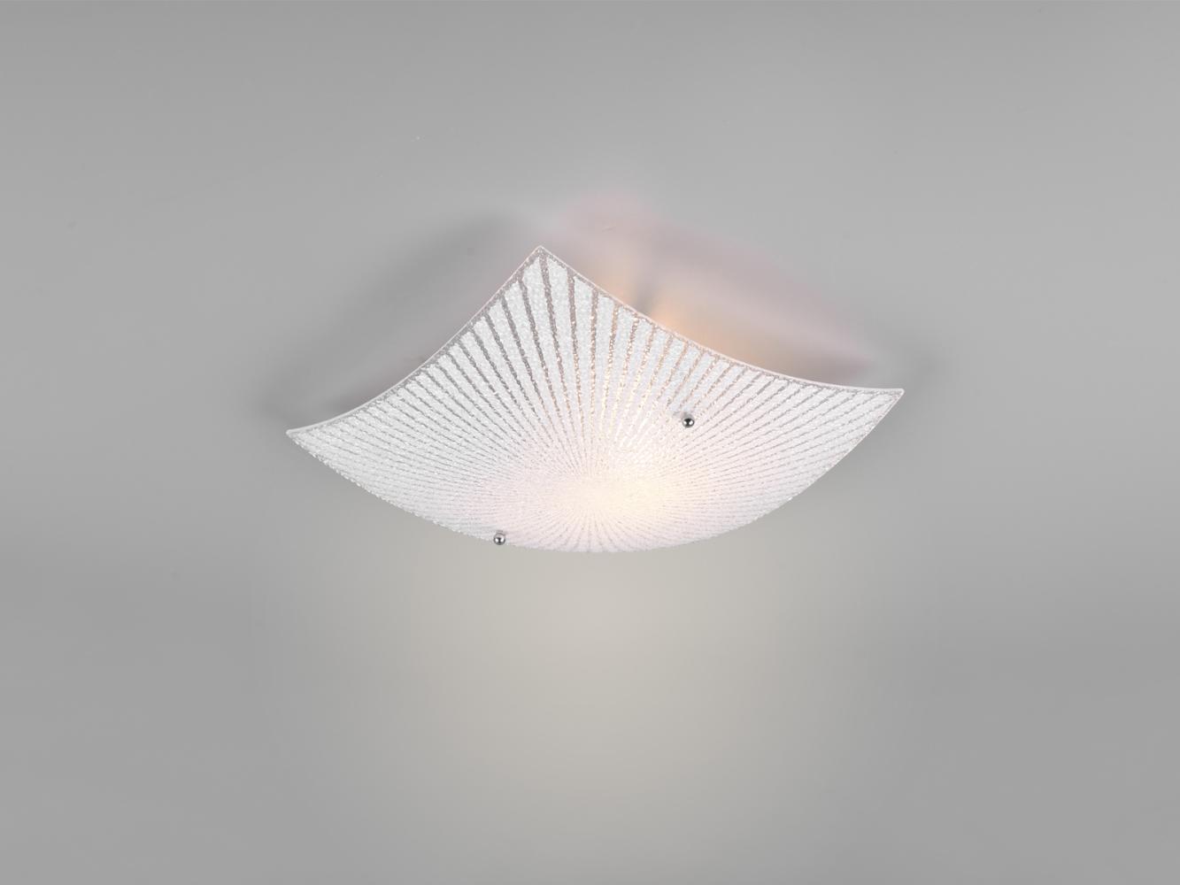 Flache LED Deckenleuchte mit Glas Lampenschirm weiß, 30 x 30cm Bild 1