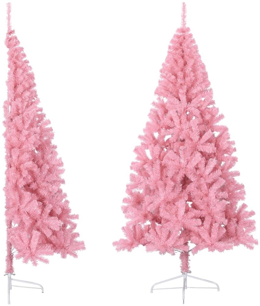 vidaXL Künstlicher Halb-Weihnachtsbaum mit Ständer Rosa 240 cm PVC 344674 Bild 1