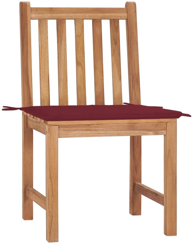 vidaXL Gartenstühle 2 Stk. mit Kissen Massivholz Teak 3062925 Bild 1