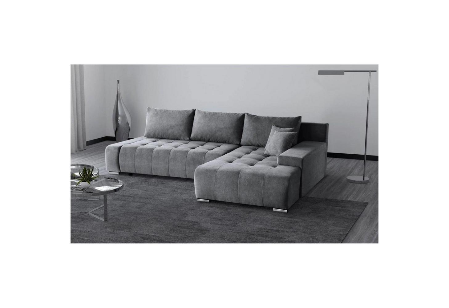 Beautysofa Ecksofa DRACO mit Schlaffunktion, mit Bettkasten, Ecke mit Einfügung Bild 1