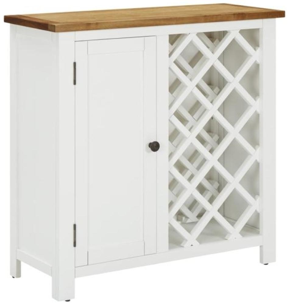 vidaXL Weinregal 80 x 32 x 80 cm Eiche Massivholz Bild 1