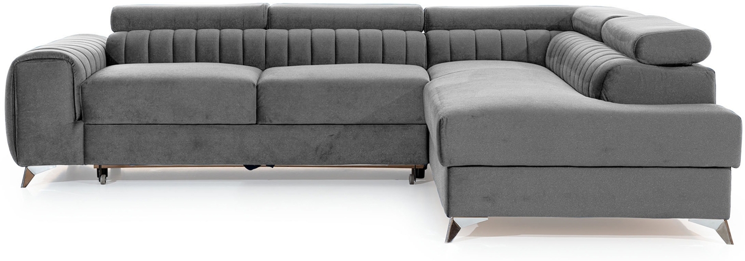 Ecksofa Laurence mit Schlaffunktion und Bettkasten - Monolith-Stoff Bild 1