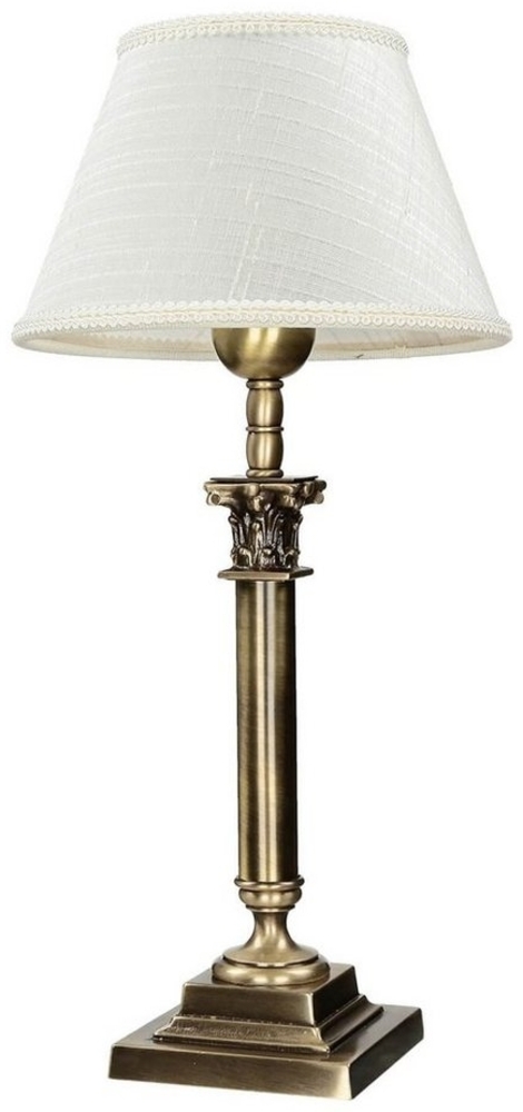 Licht-Erlebnisse Nachttischlampe PELIEL, ohne Leuchtmittel, 166 NachtTischlampe Messing helles Bronze Jugendstil Lampe Bild 1