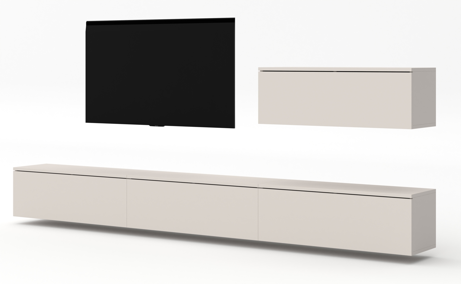 AX LIVING Anbauwand Loriano IV Wohnwand beige Kaschmir 300 cm breit Bild 1