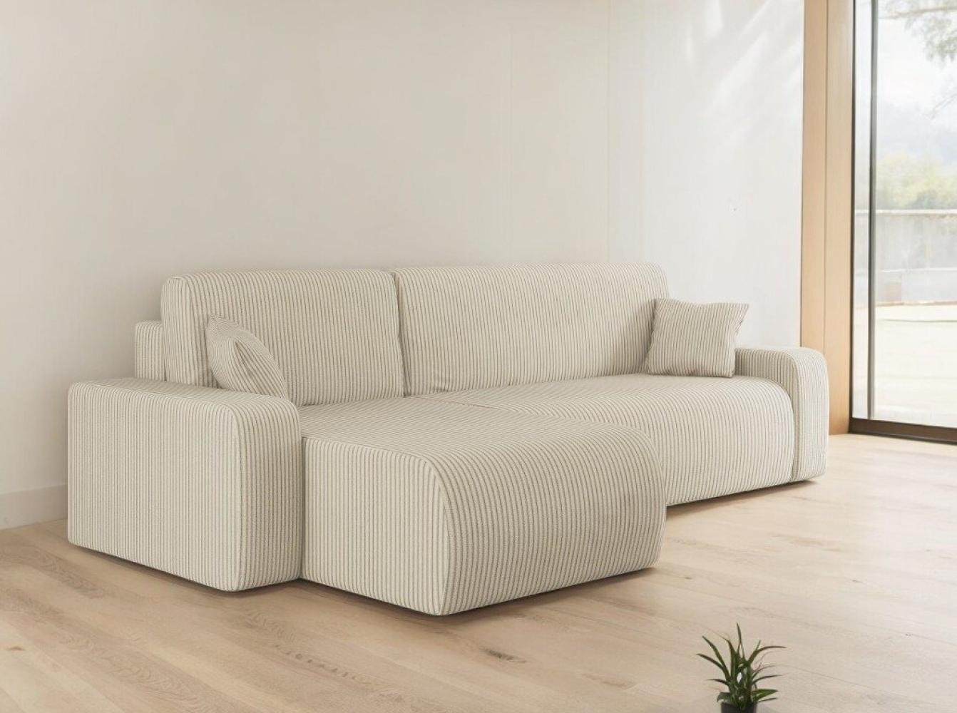 Compleo Ecksofa mit Schlaffunktion und Bettkasten JOLI Cordstoff, Breite: 244 cm, Modern Wohnzimmer Bild 1