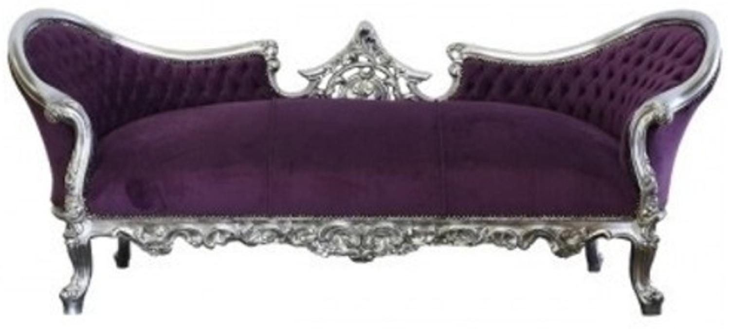 Casa Padrino Barock Sofa Vampire Lila/Silber Bild 1