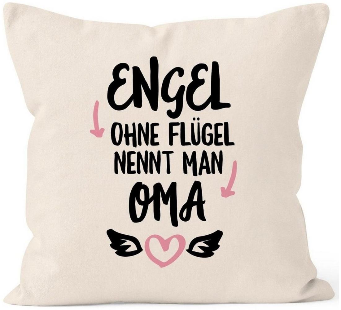 MoonWorks Dekokissen Kissen-Bezug Engel ohne Flügel nennt man Oma Geschenk Oma Kissen-Hülle Deko-Kissen Baumwolle MoonWorks® Bild 1