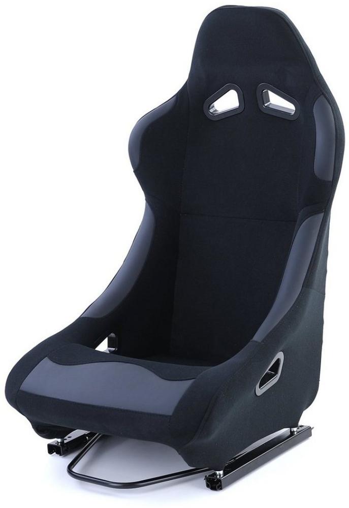 Tenzo-R Gaming Chair Sportsitz Vollschalensitz Schalensitz Race 1 Stoff Schwarz mit Laufschienen Bild 1