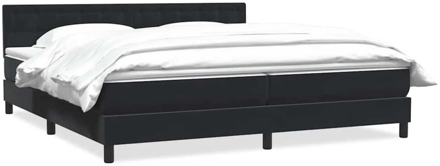 vidaXL Boxspringbett mit Matratze Schwarz 180x220 cm Samt 3316655 Bild 1
