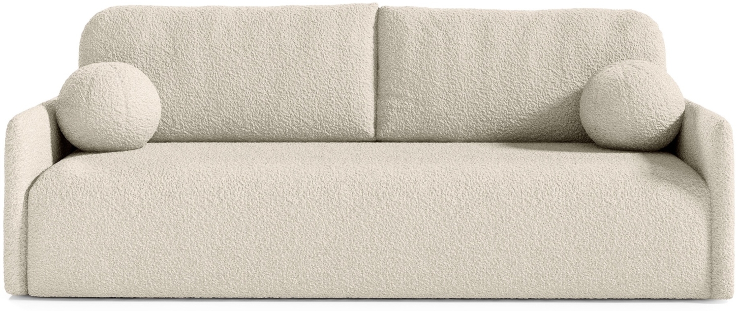 Selsey 'Glove' Sofa mit Schlaffunktion, Stauraum und Bouclé-Bezug, beige, ca. 95 x 206 x 87 cm Bild 1