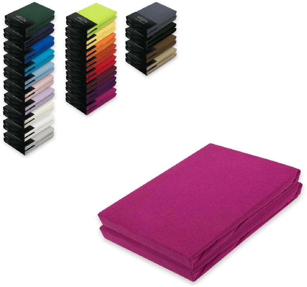 Jersey Spannbettlaken Doppelpack 140 - 160 x 200 cm Pink Bild 1