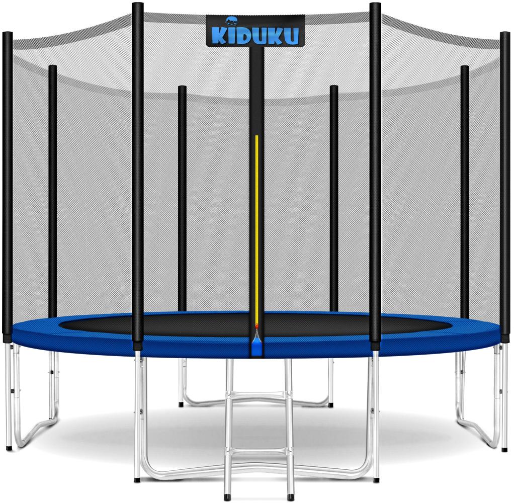 KIDUKU® Trampolin Ø 244 cm Komplettset mit Sicherheitsnetz, Leiter, Randabdeckung, Bodenanker & Zubehör, TÜV Rheinland geprüft, Outdoor Gartentrampolin Kinder-Trampolin Bild 1