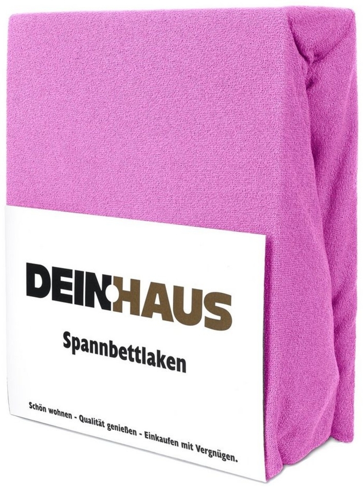 DH DEIN. HAUS Spannbettlaken Frottee Bettlaken mit Gummizug aus natürlicher Baumwolle, Gummizug: mit Gummizug, Baumwolle, atmugsaktiv, hautfreundlich, pflegeleichter Stoff Bild 1