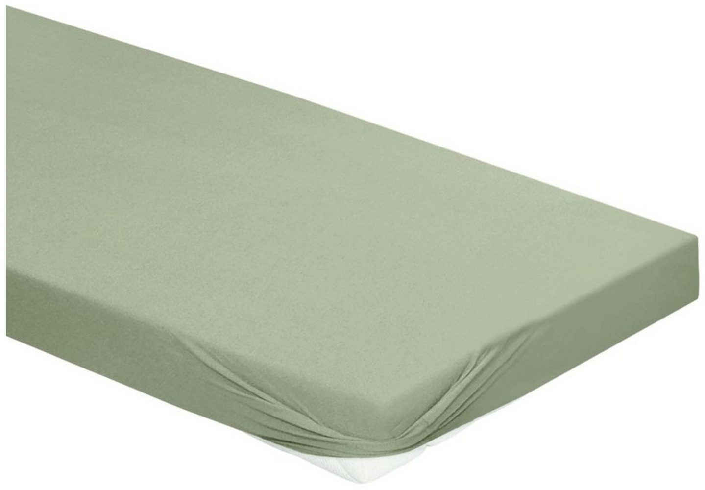 Irisette Kuschel-Jersey Spannbetttuch Vesuv 0012 salbei 100 x 200 cm + 90-100 x 200 cm Bild 1