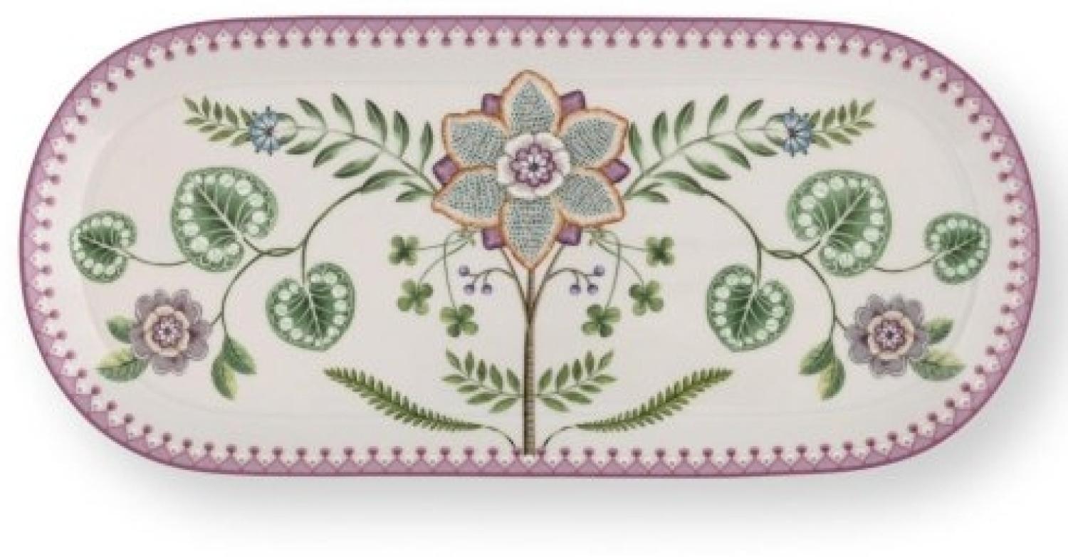 Pip Studio Kuchenplatte Lily & Lotus Rechteckig Off White-Lila (33,3x15,5cm) 51.018.159 Bild 1