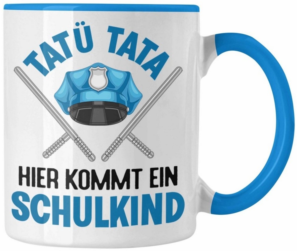 Trendation Tasse Trendation - Einschulung Junge Tatü Tata Schulkind Geschenk für Schult Bild 1