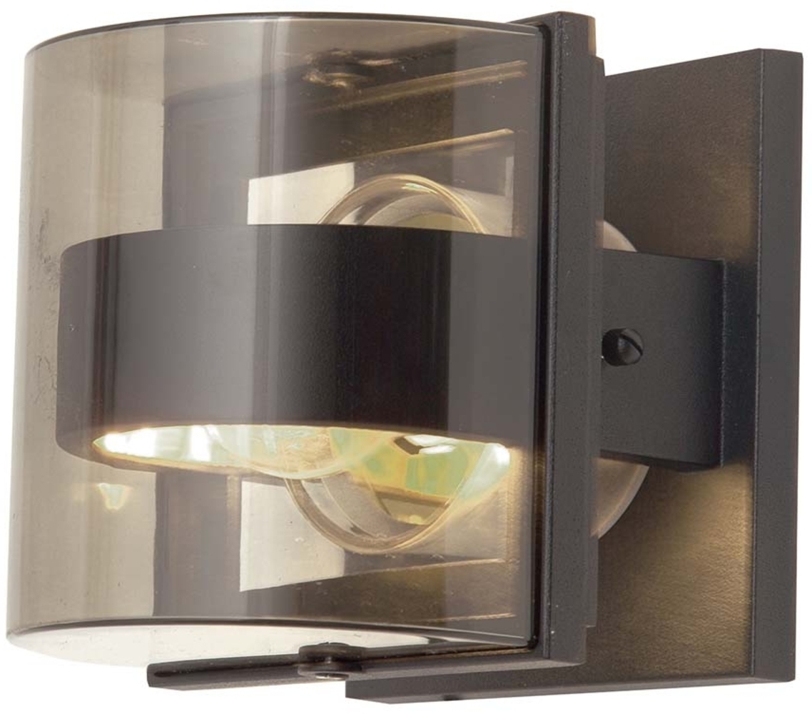 Wandlampe, ALU-Guss, Polycarbonat, Graphit, H 16 cm Bild 1