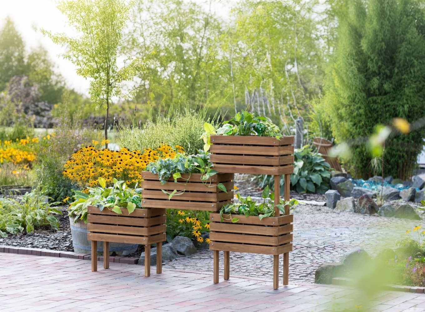 Teakholz - bene living - Hochbeet Dundee Bild 1