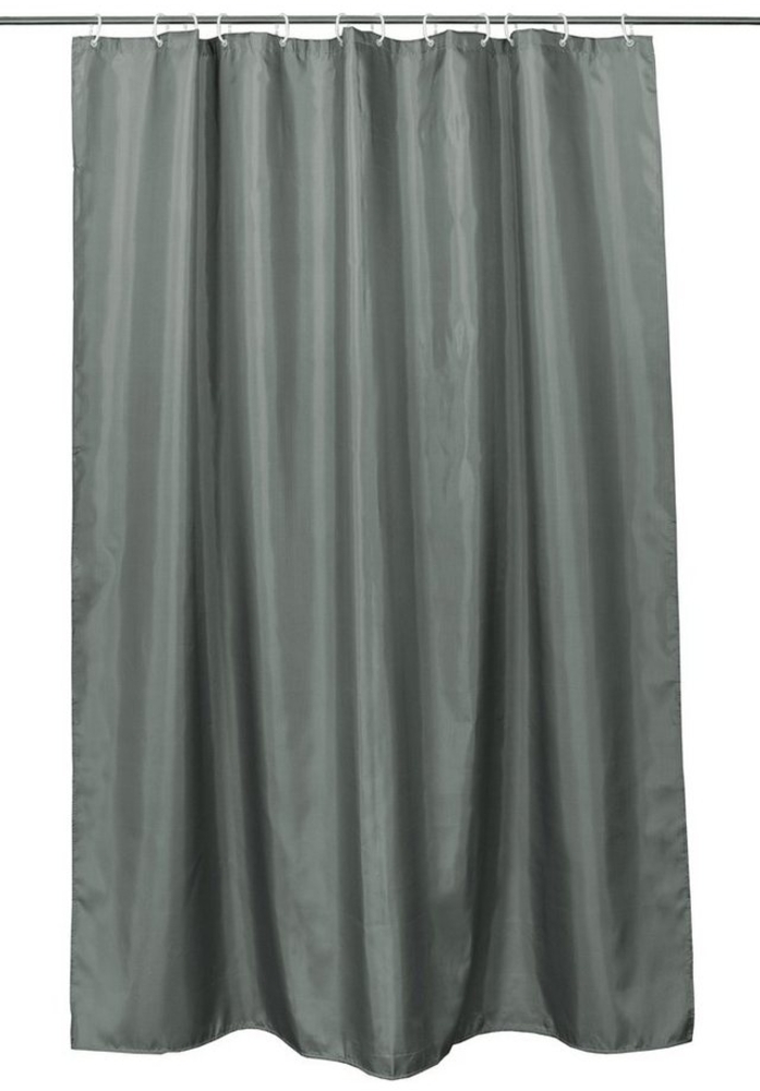 ZOLLNER Duschvorhang Breite 180 cm (Set), 100% Polyester, Anti-Schimmel-Effekt Bild 1
