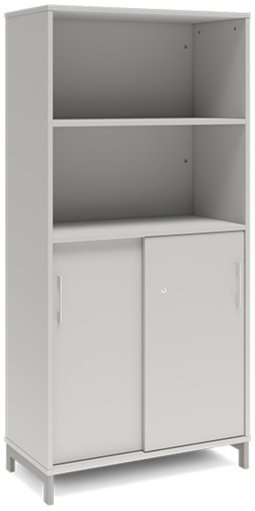 Büroschrank DNA 800x1660 mm Hellgrau/Weiß Schiebetür 4A4 Bild 1