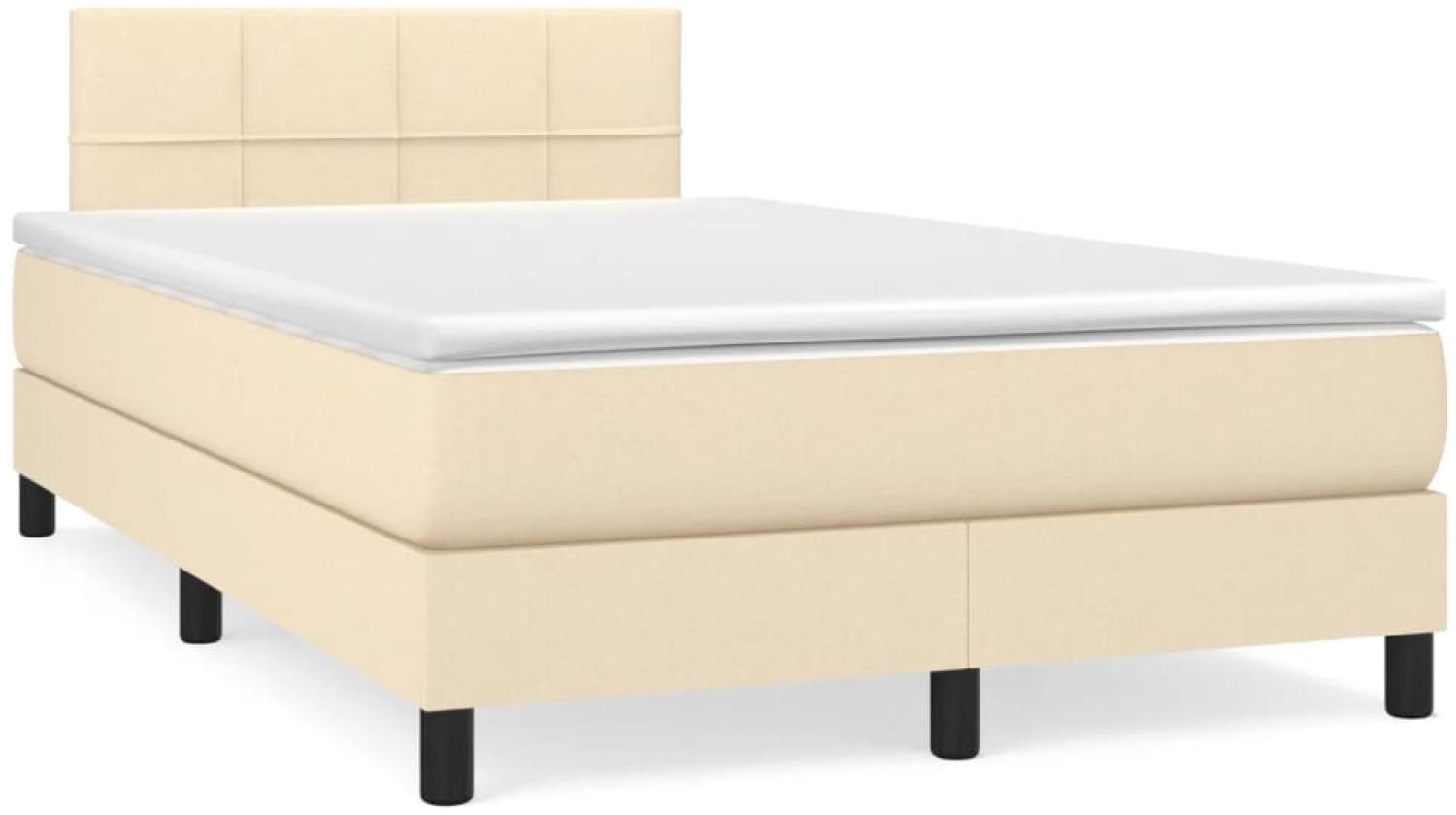 vidaXL Boxspringbett mit Matratze & LED Creme 120x190 cm Stoff 3270044 Bild 1